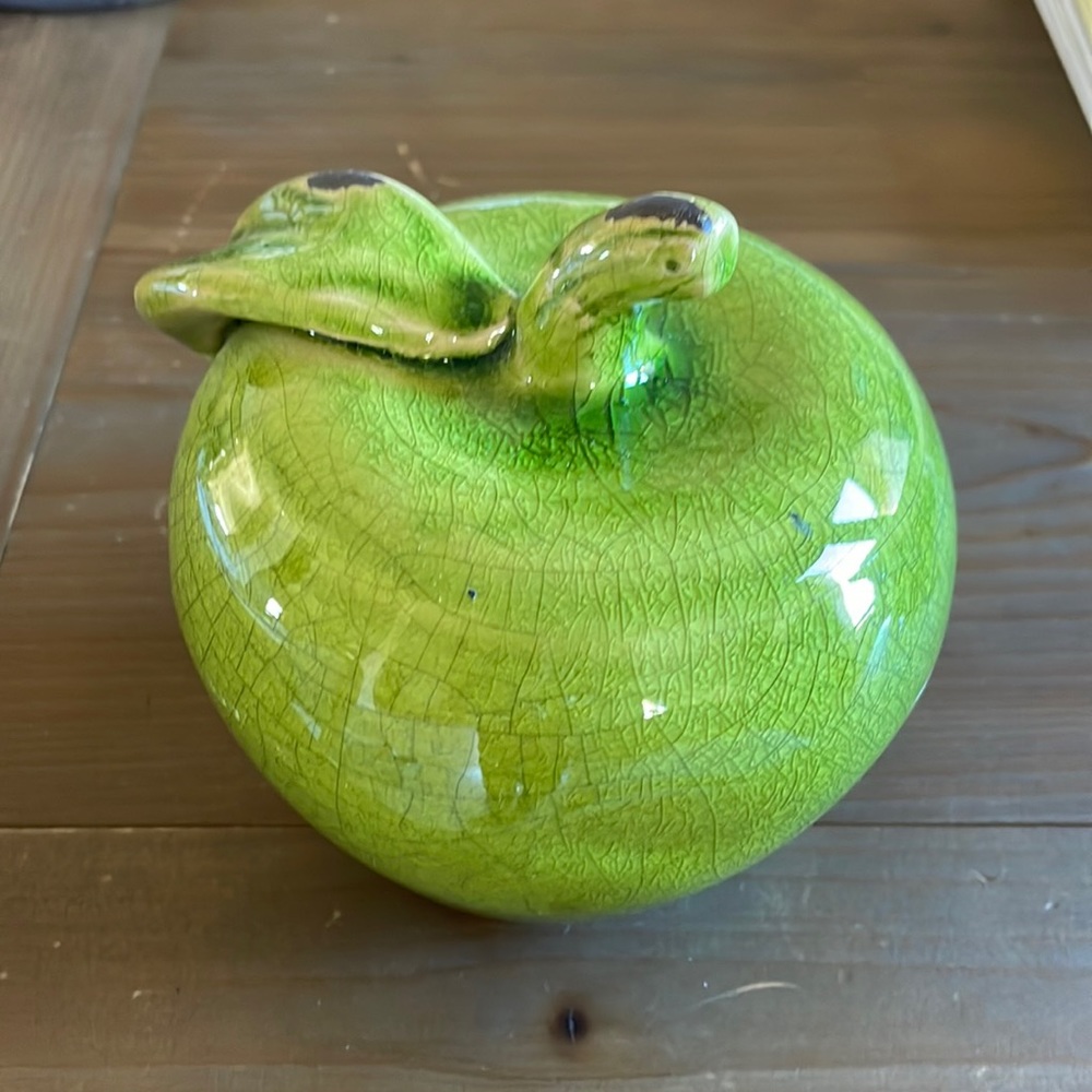 Green Ceramic Apple